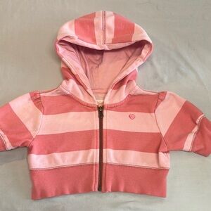 GAP Pink Cropped Hoodie with Short Sleeves